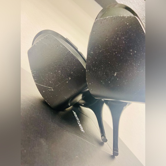 Saint Laurent Tribute 105 Leather Platform Sandal, Sz 9.5 - Picture 9 of 14